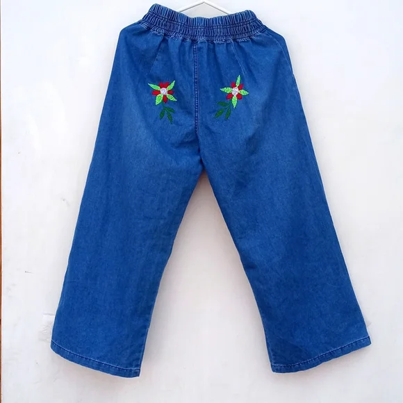 Hand embroidered Capri pants for women Amazon jungle